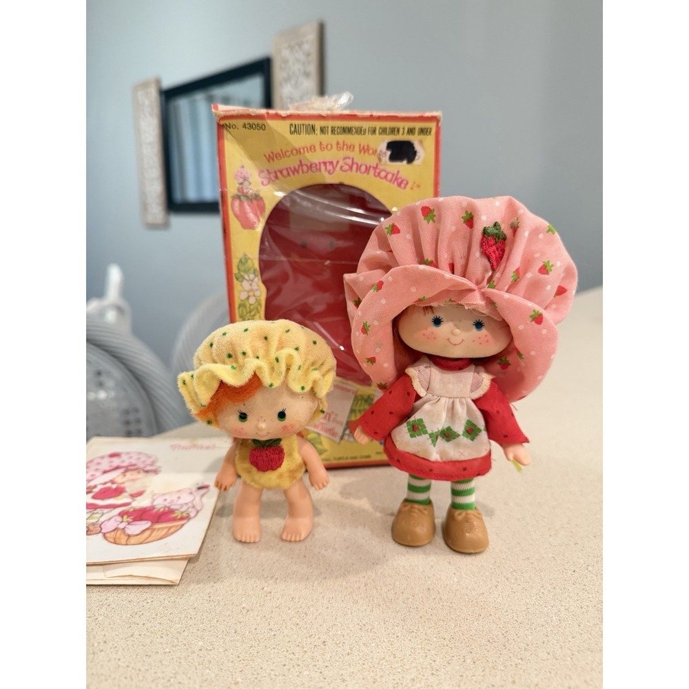 Vintage 1979 Strawberry Shortcake 1980 Apple Dumpling Set Dolls Kenner Box